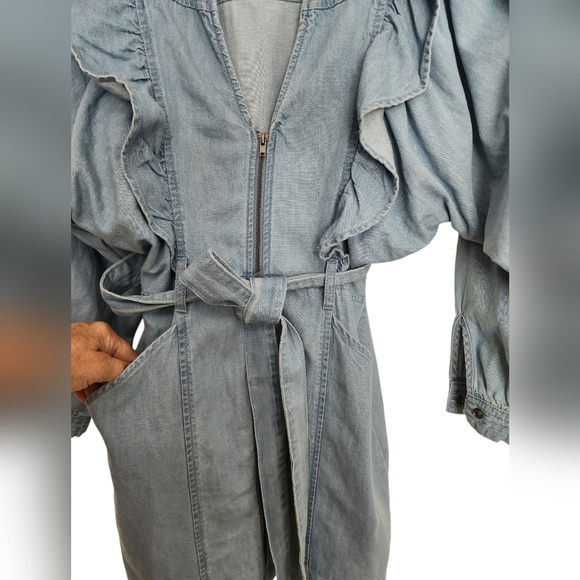 Free People Imogene Blue Denim Mini Dress Size XS - Picture 3 of 9